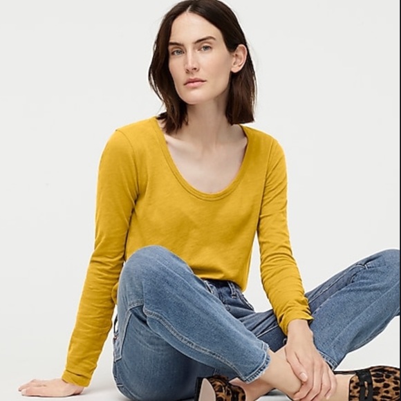 J. Crew Tops - NWT J CREW Yellow Vintage long-sleeve T-shirt